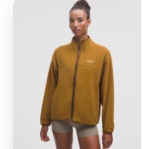 Lululemon Tan Fleece Pullover Tumbled Fleece Full Zip Melrose Tan XS Sm